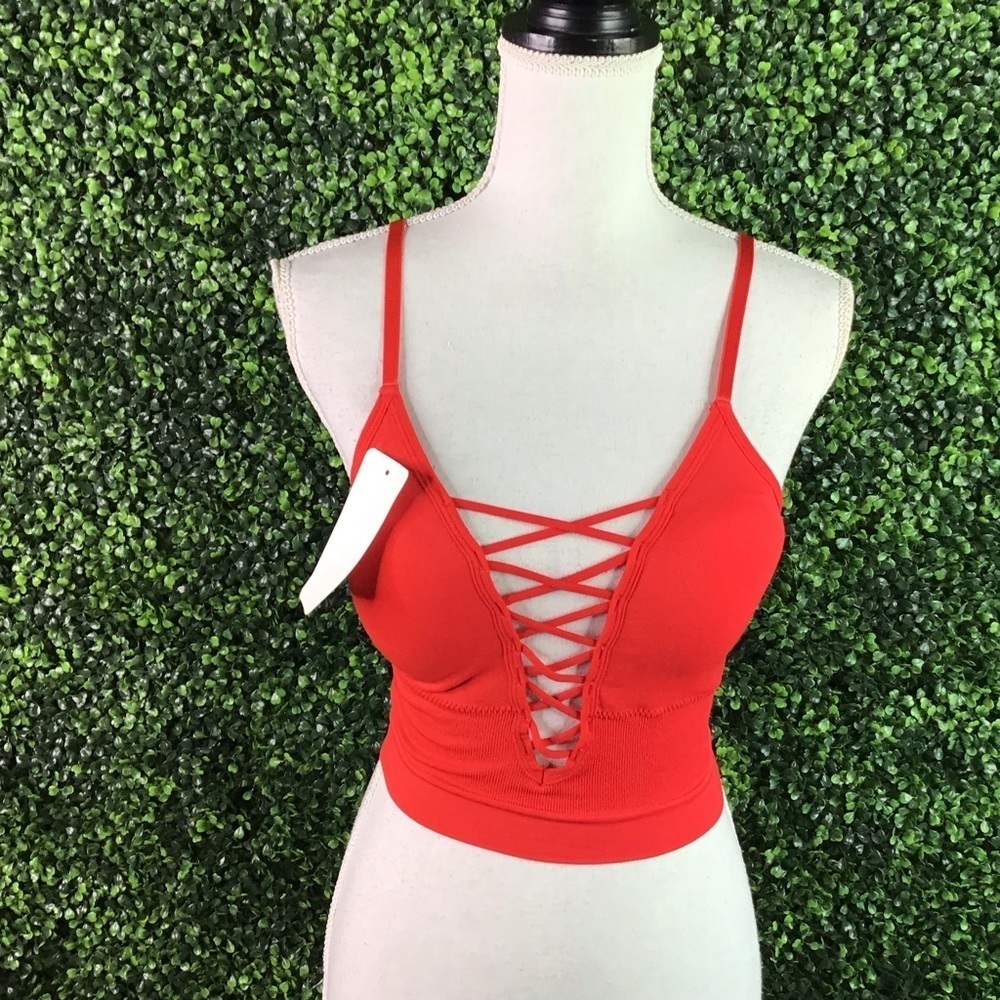Strapy‎ front crop top bralette nwt
